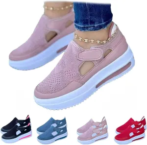 2022 Canvas Shoes Women Fashion Trainers, Women'S Leather Breathable Moccasins Shoes Non-Slip Comfy Orthopedic Walking Sneakers (Pink,7)
