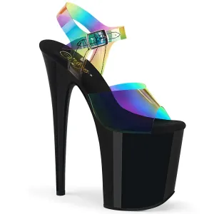 8 Inch Heel FLAMINGO-808RB Rainbow Black
