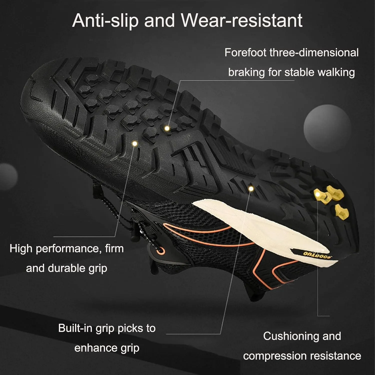 Aceptolcom Men Outdoor Quick Dry Water Hiking Shoes,Breathable Lightweight Arch Support Training Walking Shoes Trekking Shoes Trail Shoes