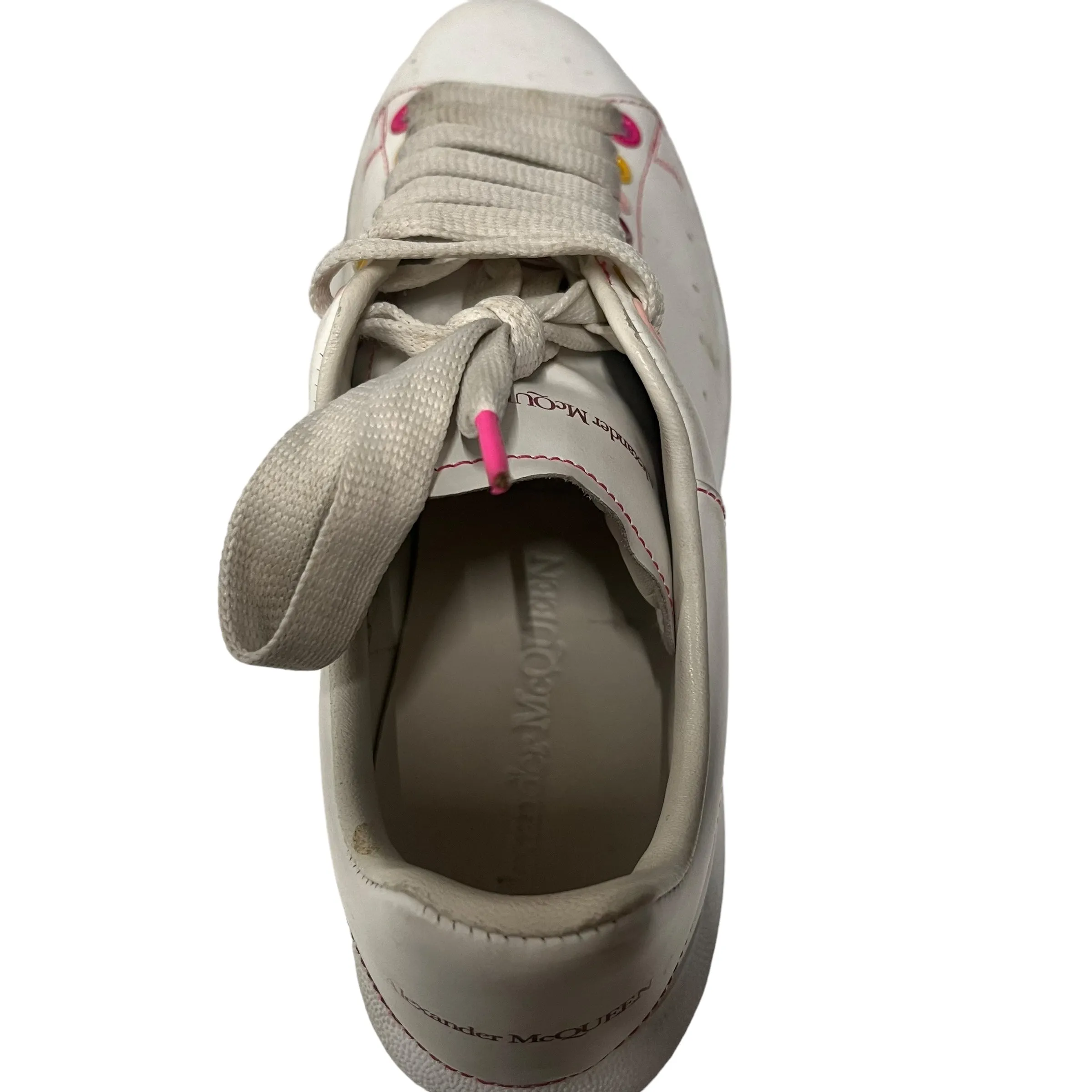 Alexander McQueen/Low-Sneakers/EU 38/Leather/WHT/Rainbow Eyelet Sneaker