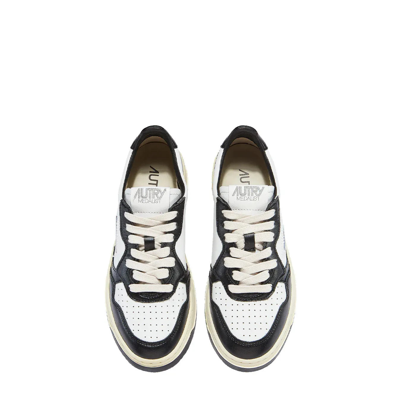 Autry Womens Medalist Low Trainer Leather / Leather - White / Black