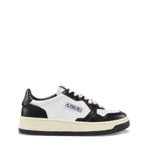 Autry Womens Medalist Low Trainer Leather / Leather - White / Black