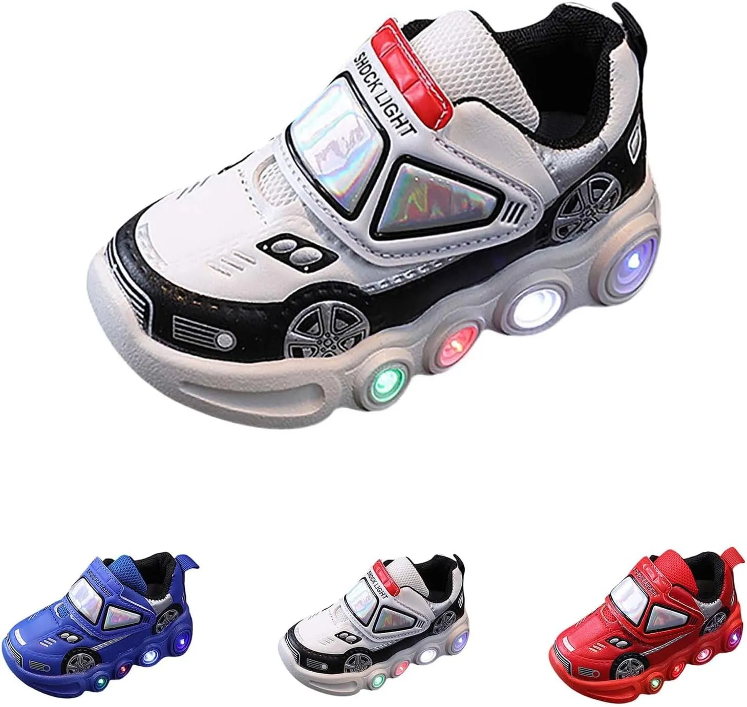 Baby Toddler Kids Light Up Flash Platform Chunky Heel Shoes Baby Infant Boys Girls Cute Adorable Casual Sneakers