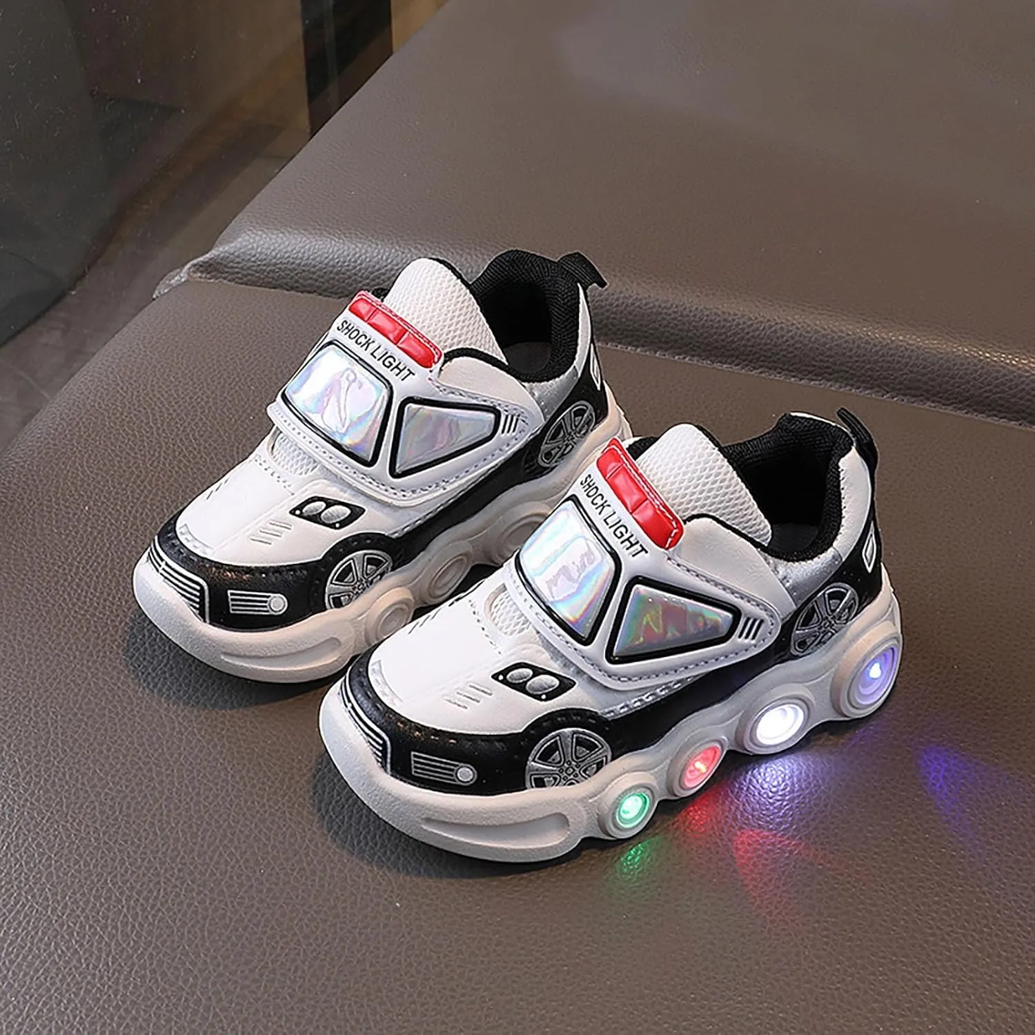 Baby Toddler Kids Light Up Flash Platform Chunky Heel Shoes Baby Infant Boys Girls Cute Adorable Casual Sneakers