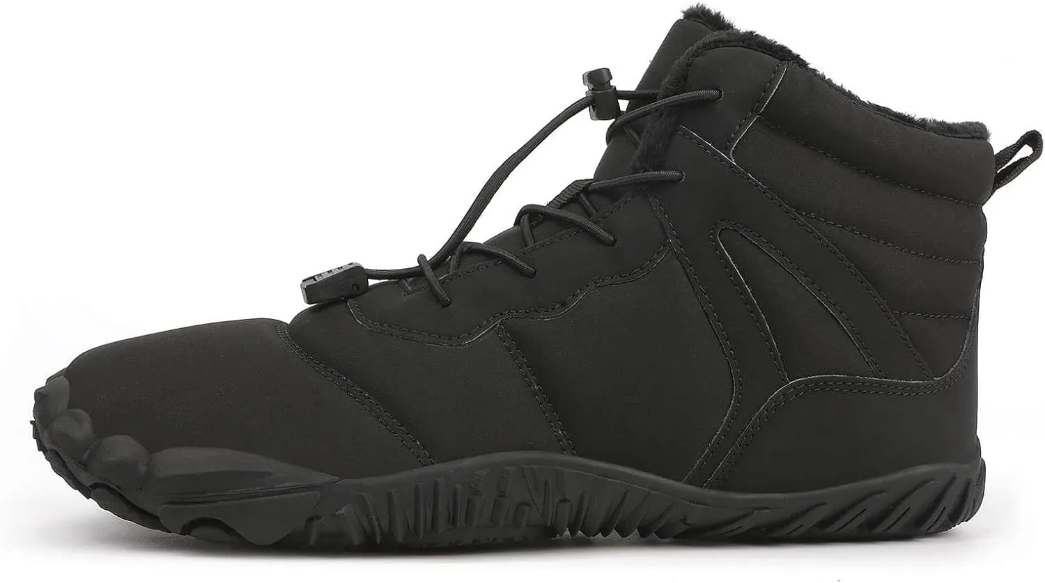 baobeijiadao Mens Snow Boots Warm Fur Hiking Boots Slip On Barefoot Winter Boots Non Slip Waterproof Ankle Sneakers for Men