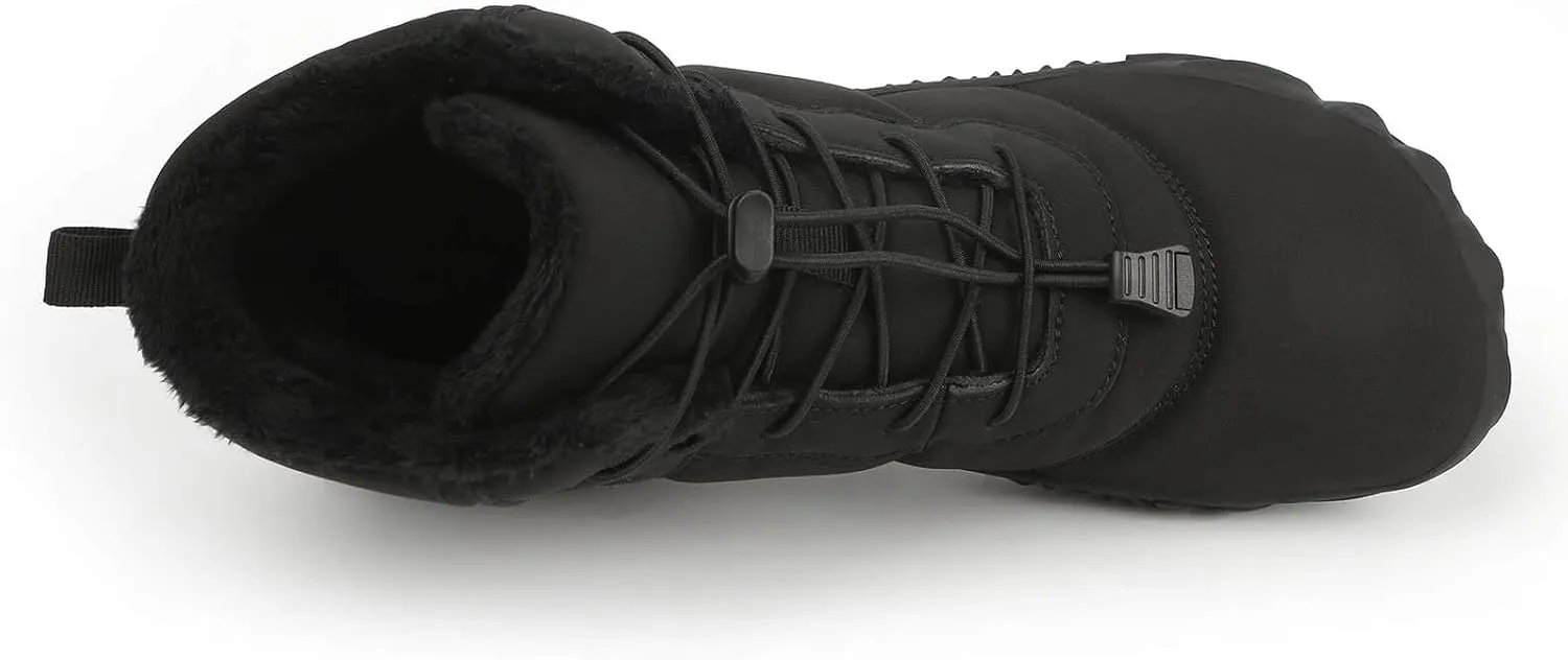 baobeijiadao Mens Snow Boots Warm Fur Hiking Boots Slip On Barefoot Winter Boots Non Slip Waterproof Ankle Sneakers for Men