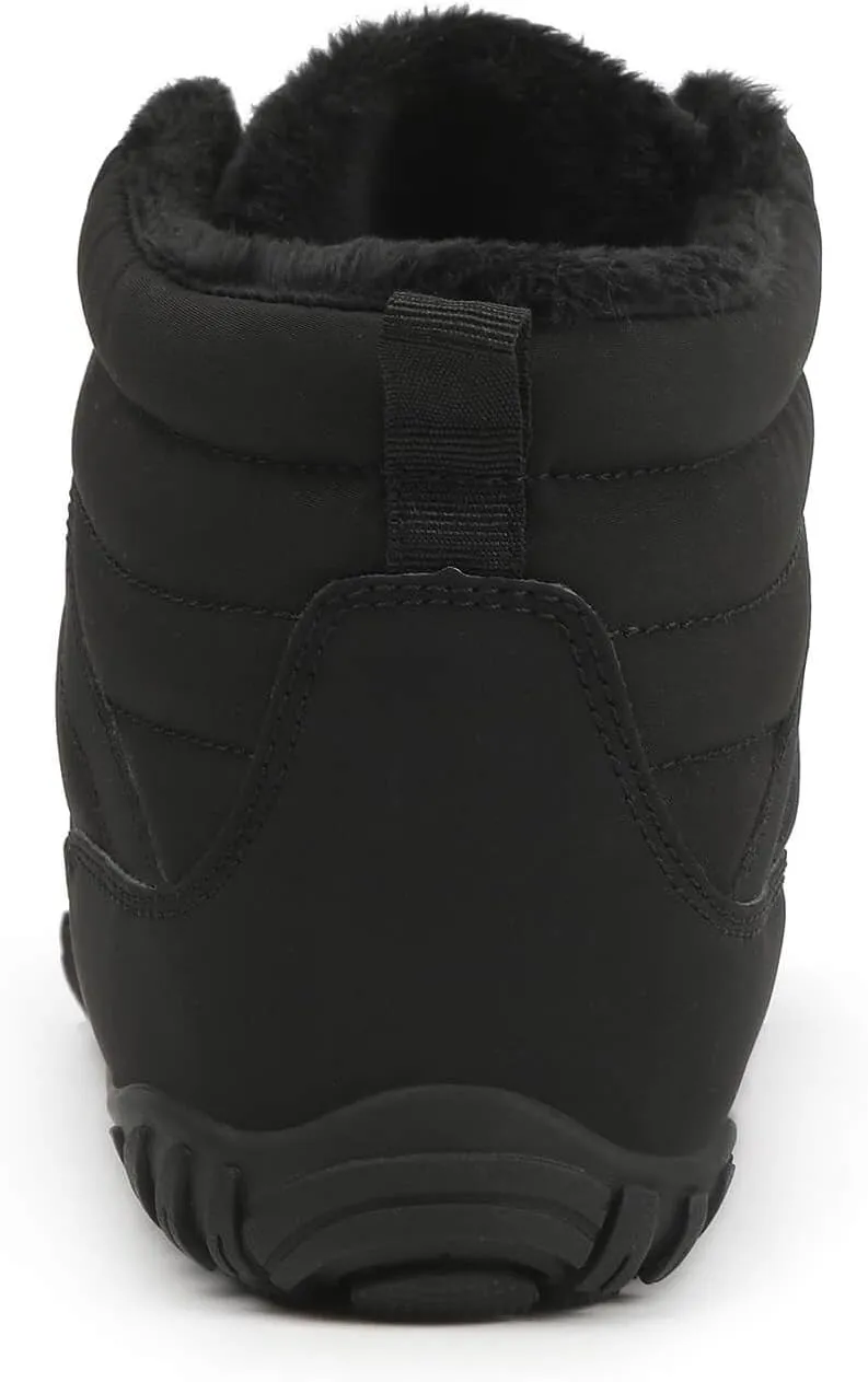 baobeijiadao Mens Snow Boots Warm Fur Hiking Boots Slip On Barefoot Winter Boots Non Slip Waterproof Ankle Sneakers for Men