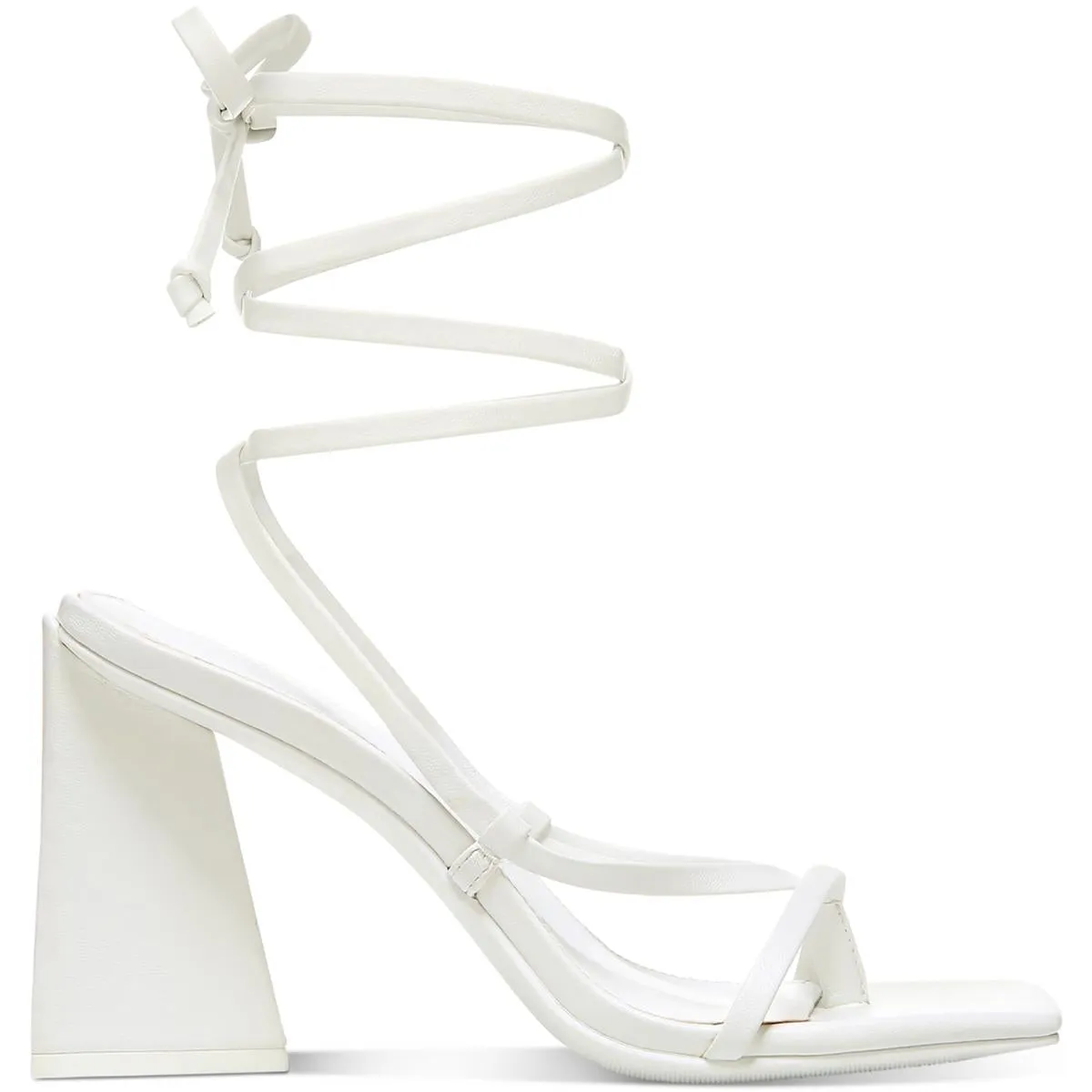 Bar III Womens Alana Faux Leather Ankle Tie Slingback Sandals