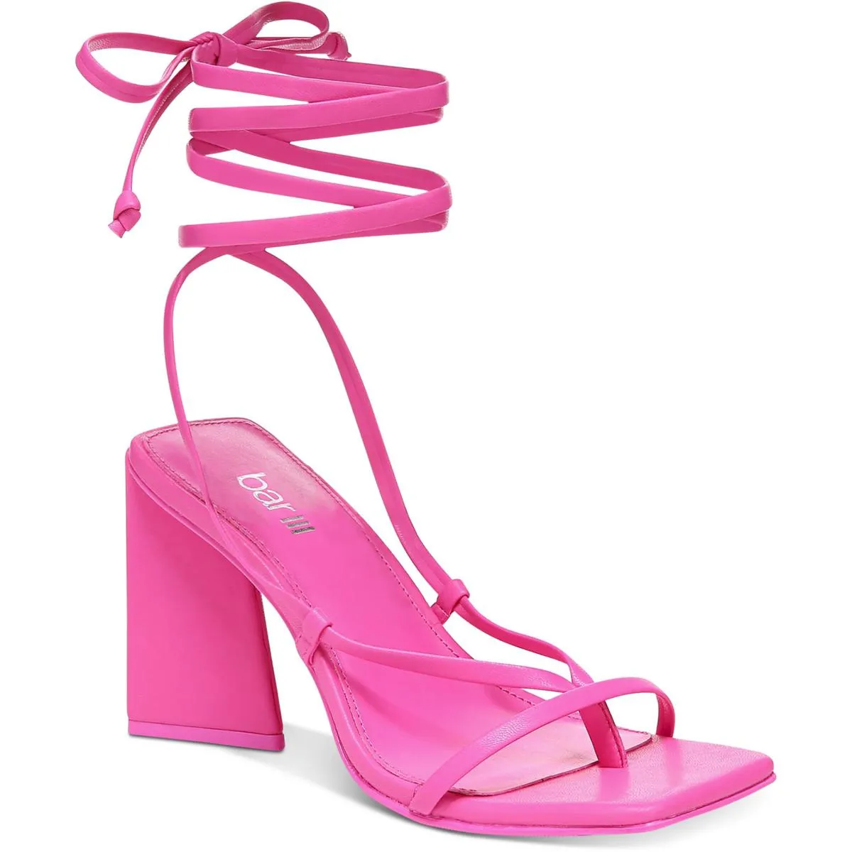 Bar III Womens Alana Faux Leather Ankle Tie Slingback Sandals