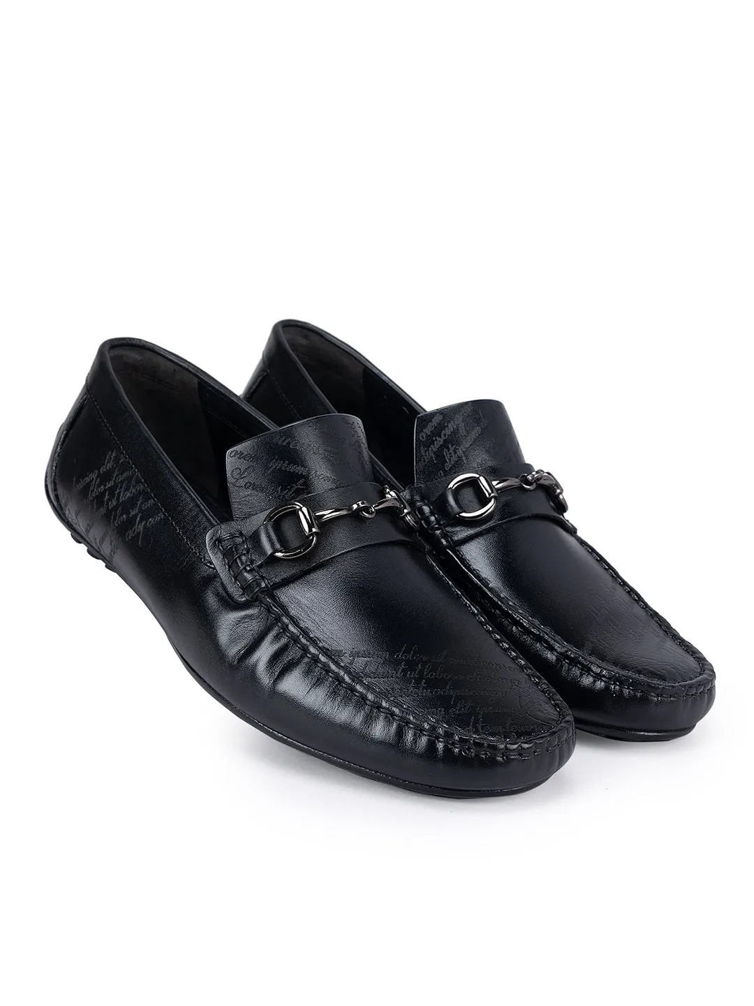 Black Signato Leather Moccasins