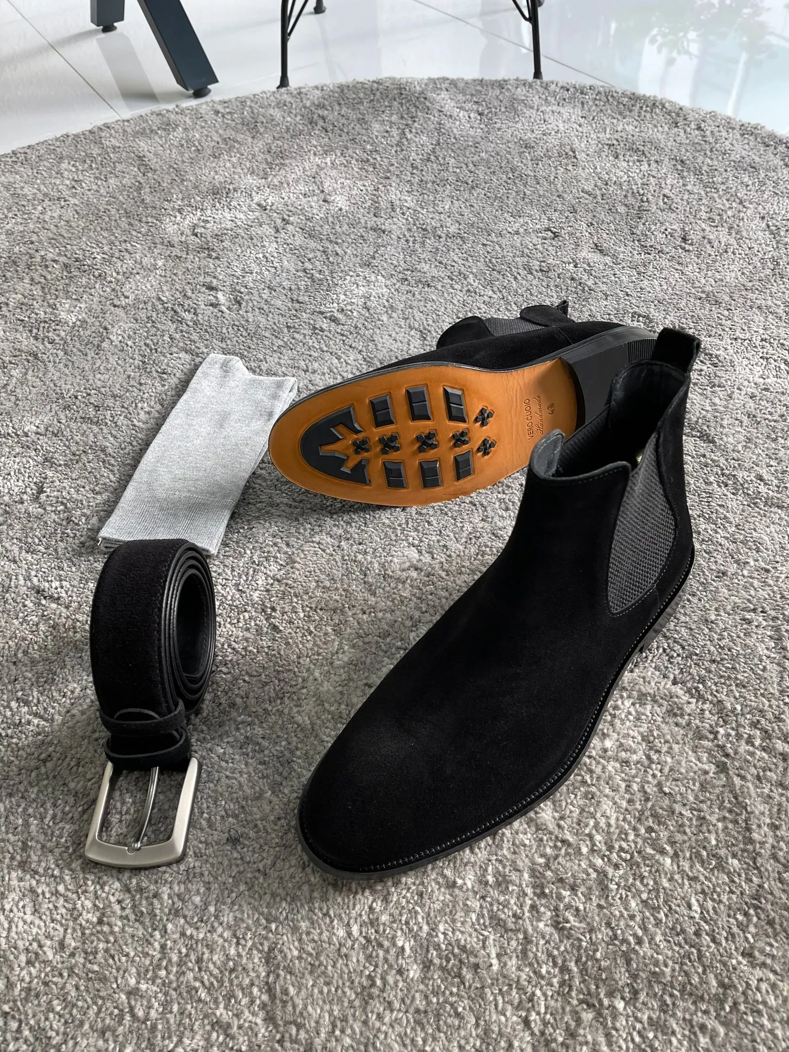 Chesterfield Special Edition Suede Black Leather Chelsea Boots