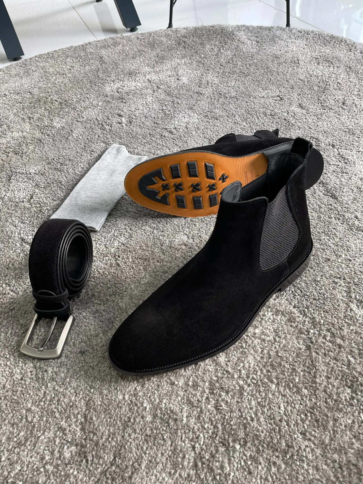 Chesterfield Special Edition Suede Black Leather Chelsea Boots