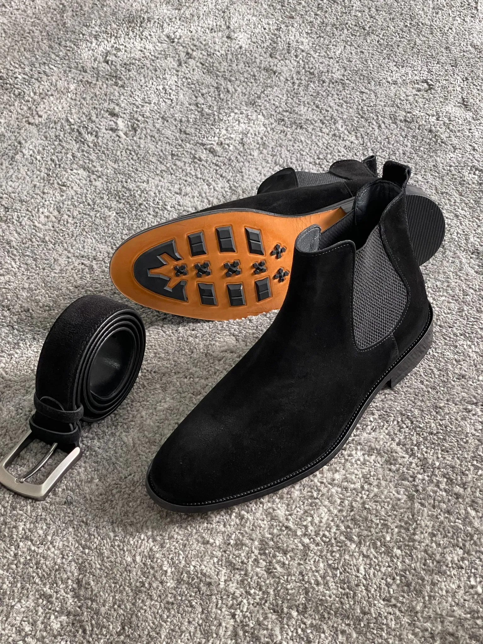 Chesterfield Special Edition Suede Black Leather Chelsea Boots