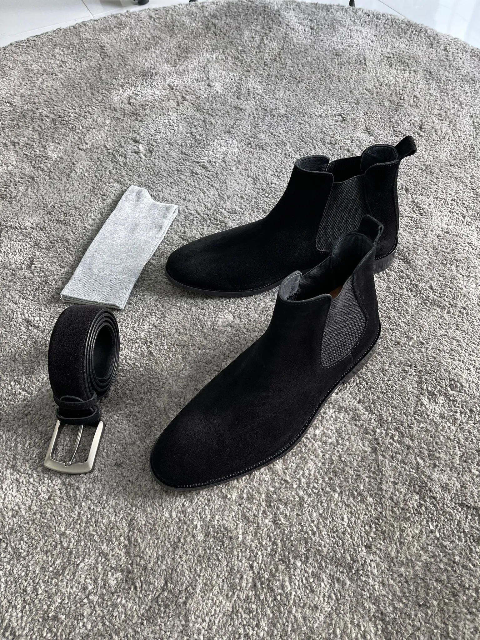 Chesterfield Special Edition Suede Black Leather Chelsea Boots