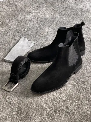 Chesterfield Special Edition Suede Black Leather Chelsea Boots