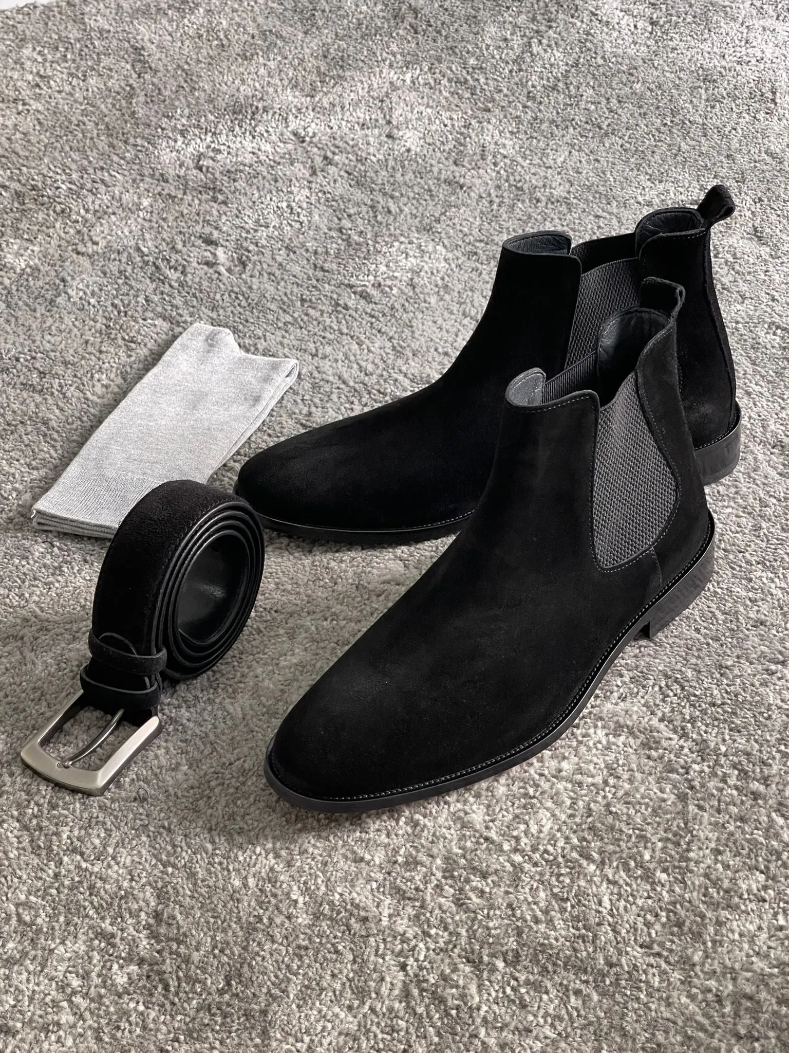 Chesterfield Special Edition Suede Black Leather Chelsea Boots