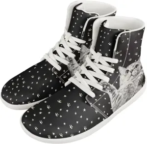 Coloranimal Barefoot Shoes Women High Top Sneakers Womens Athletic Shoes Walking Shoes Lace Up Fashion Sneakers Wide Toe Box Shoes