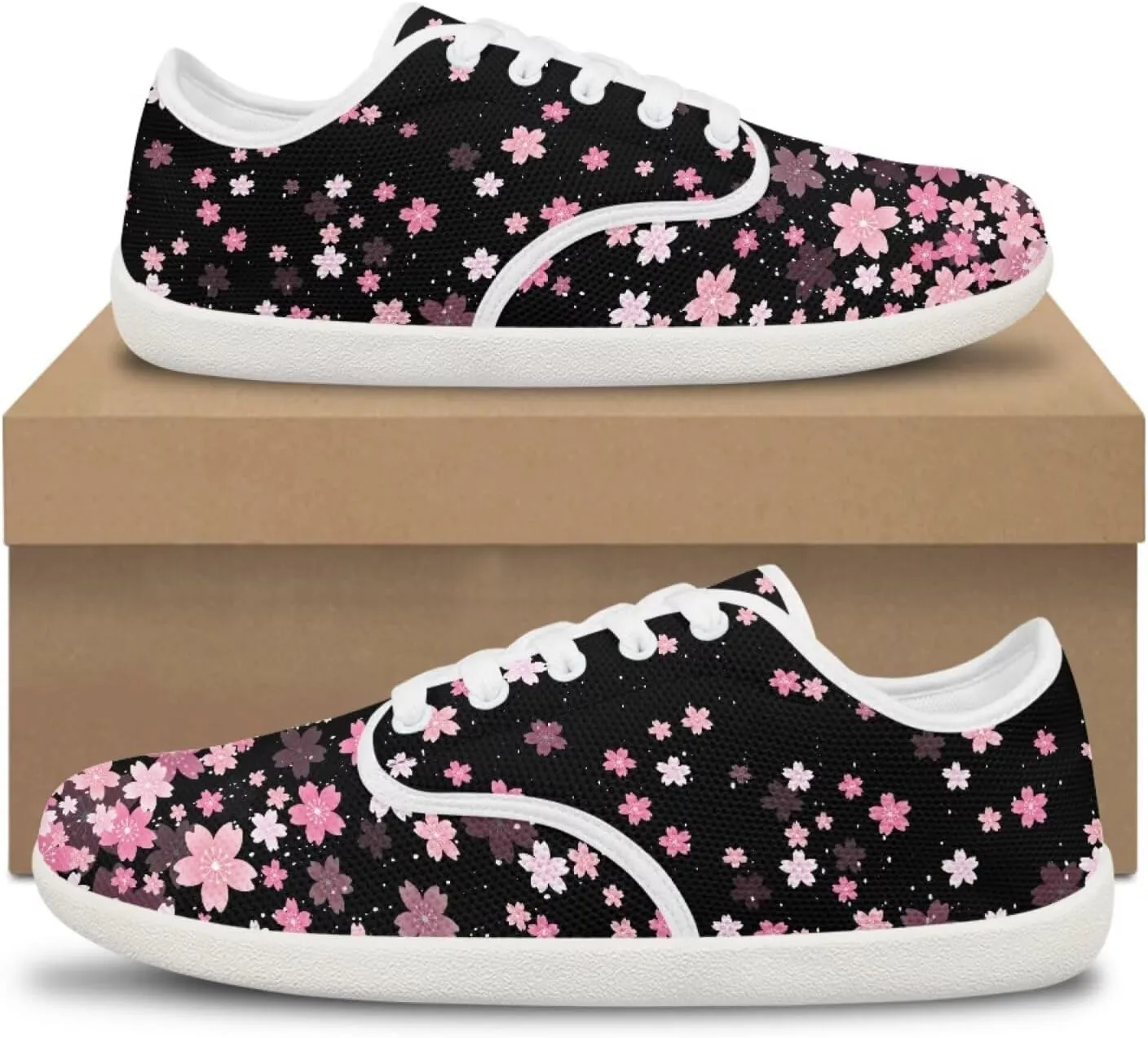 Coloranimal Womens Sneakers Barefoot Shoes Women Casual Walking Shoes Lace Up Shoes Wide Toe Box Shoes Fashion Sneakers Lightweight Footwear