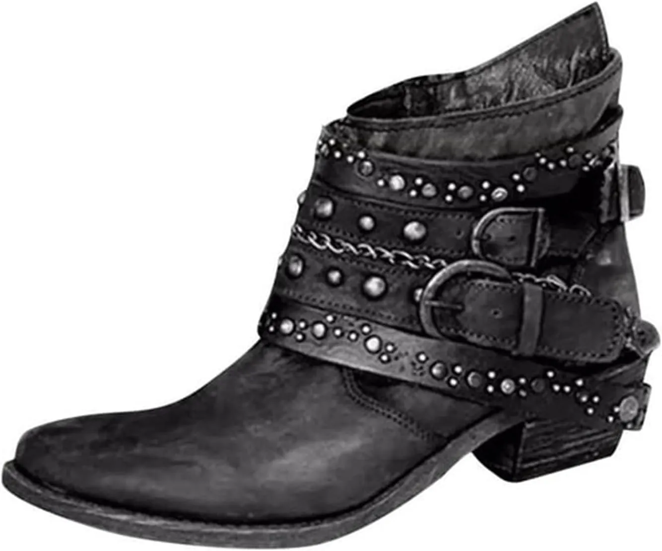 Combat Boots Womens Ankle Flat Booties for Women 2024 Black Boots for Women Flat Boot for Men Casual Round Head Low Heel Comfortable Pointed Toe
