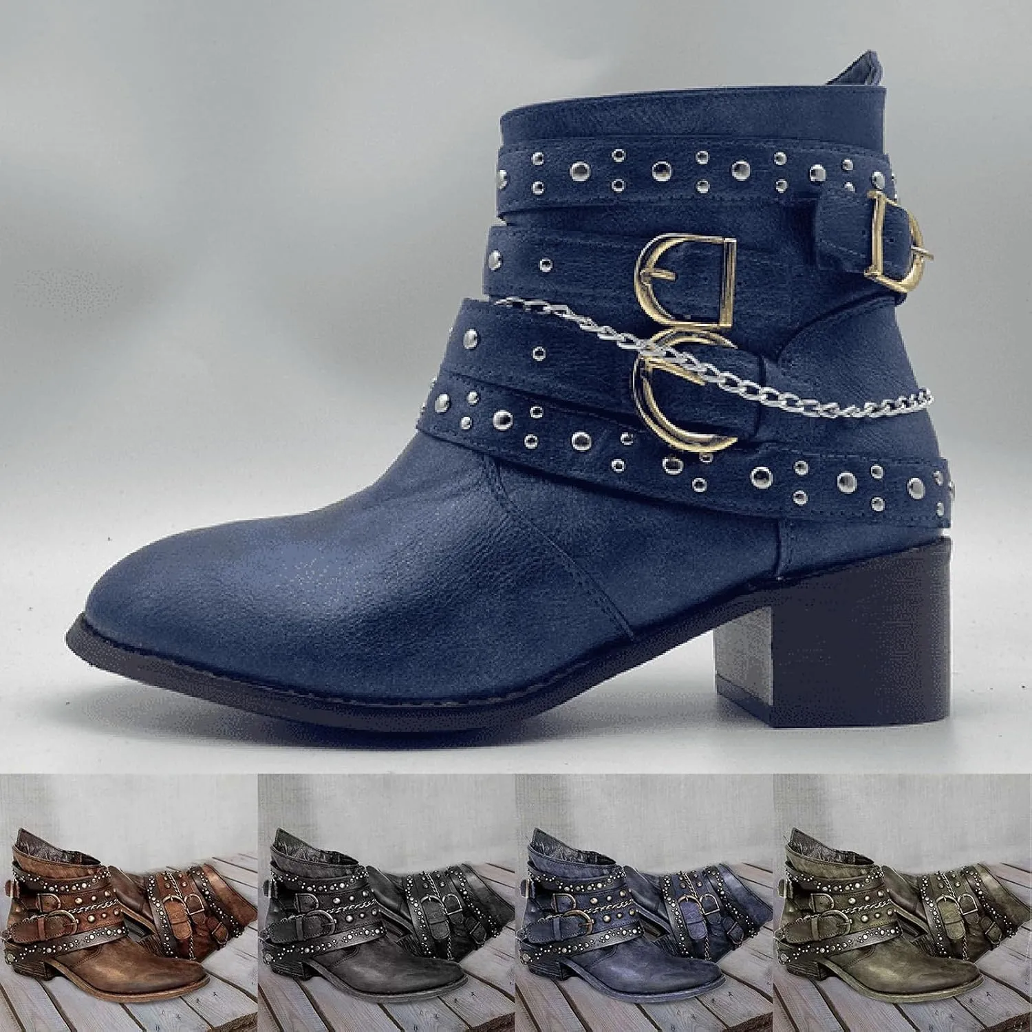 Combat Boots Womens Ankle Flat Booties for Women 2024 Black Boots for Women Flat Boot for Men Casual Round Head Low Heel Comfortable Pointed Toe