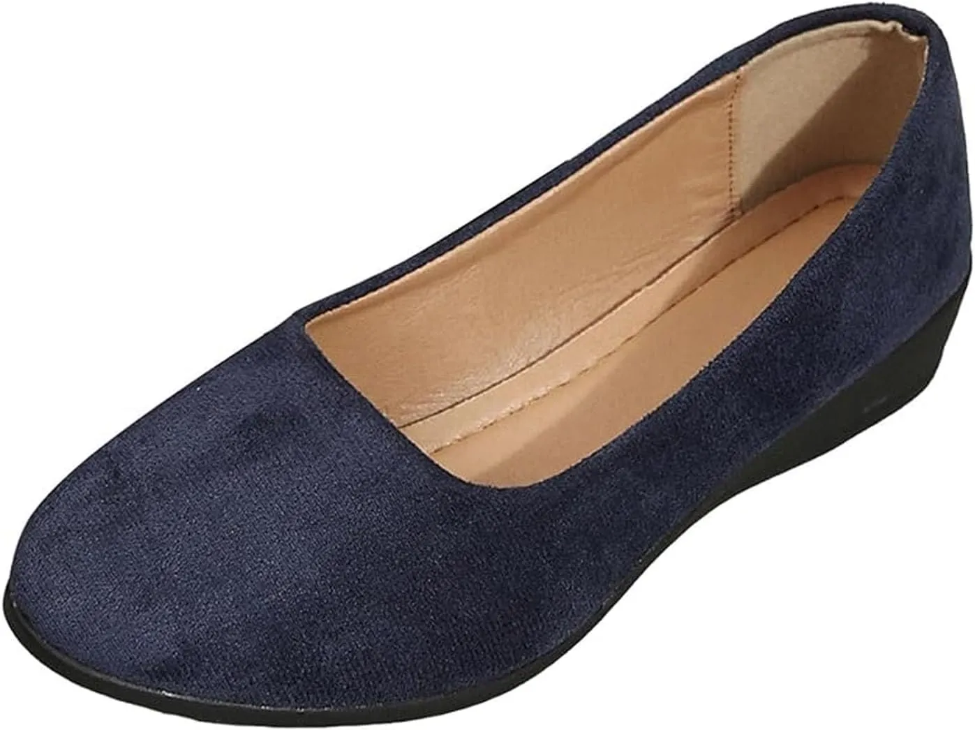 Comfortable Lightweight Anti-Slip Breathable Orthopedic Flat Shoes, Closed Toe Wedges for Women Low Heel, Ballet Wedge Wide Fit Dress Shoes