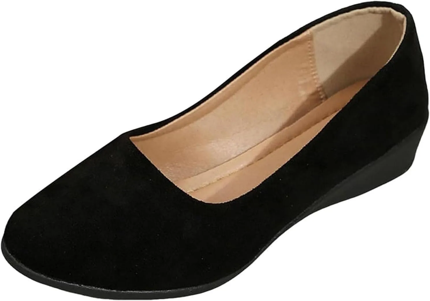 Comfortable Lightweight Anti-Slip Breathable Orthopedic Flat Shoes, Closed Toe Wedges for Women Low Heel, Ballet Wedge Wide Fit Dress Shoes