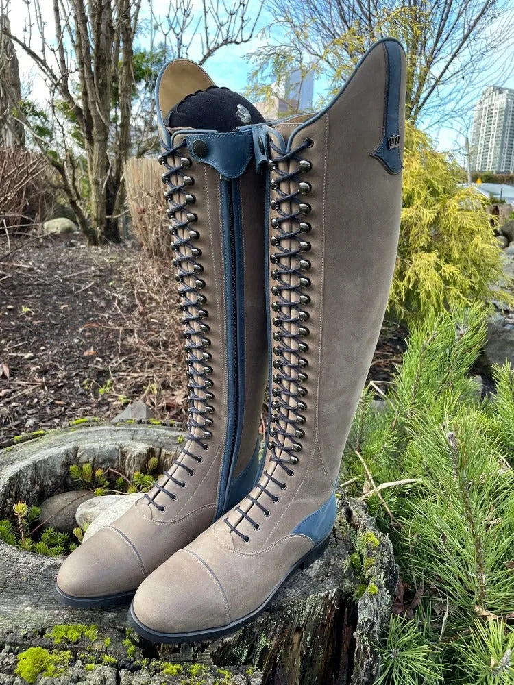 Custom Kingsley Orlando 02 Lace Up Dressage Boot - Gaucho Grey & Gaucho Navy