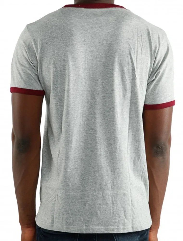 Diego Motif Crew Neck Ringer T-Shirt in Grey Marl