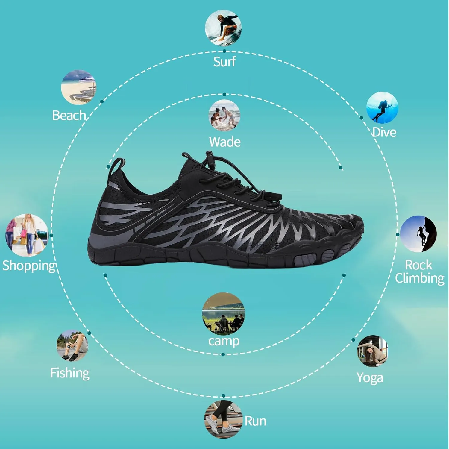 Hike Barefoot Shoes for Women Men, New Barefoot Footwear, Non-Slip Water Shoes,Breathable Non-Slip Footwear Wide Toe