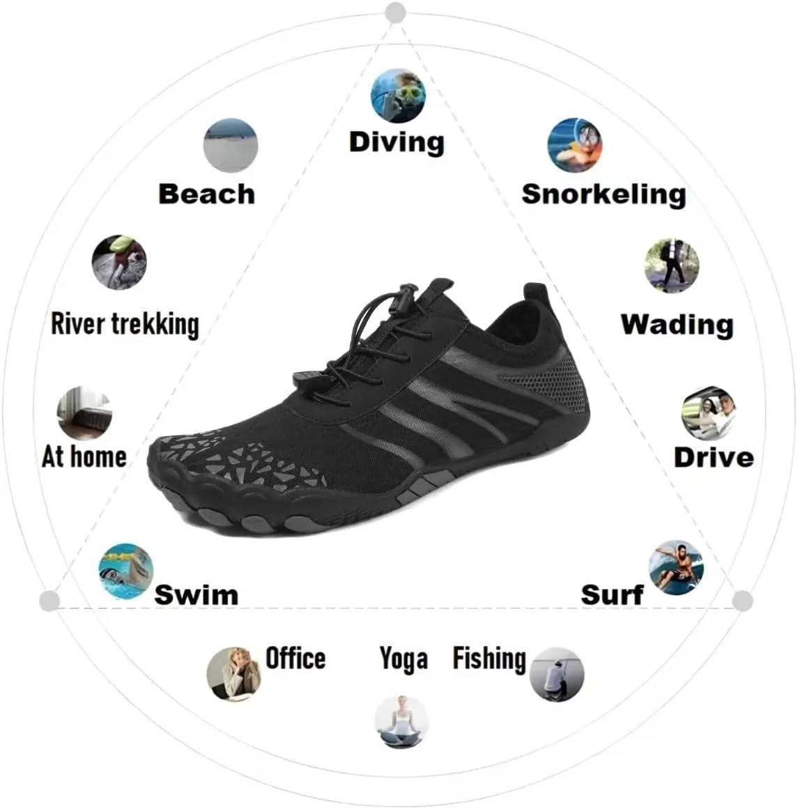 Hike Barefoot Shoes Womens,New Barefoot Footwear, Non-Slip Water Shoes,Breathable & Non-Slip Athletic Footwear,Wide Toe with Hike