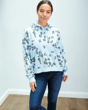JU Leopard terry hoodie in sky