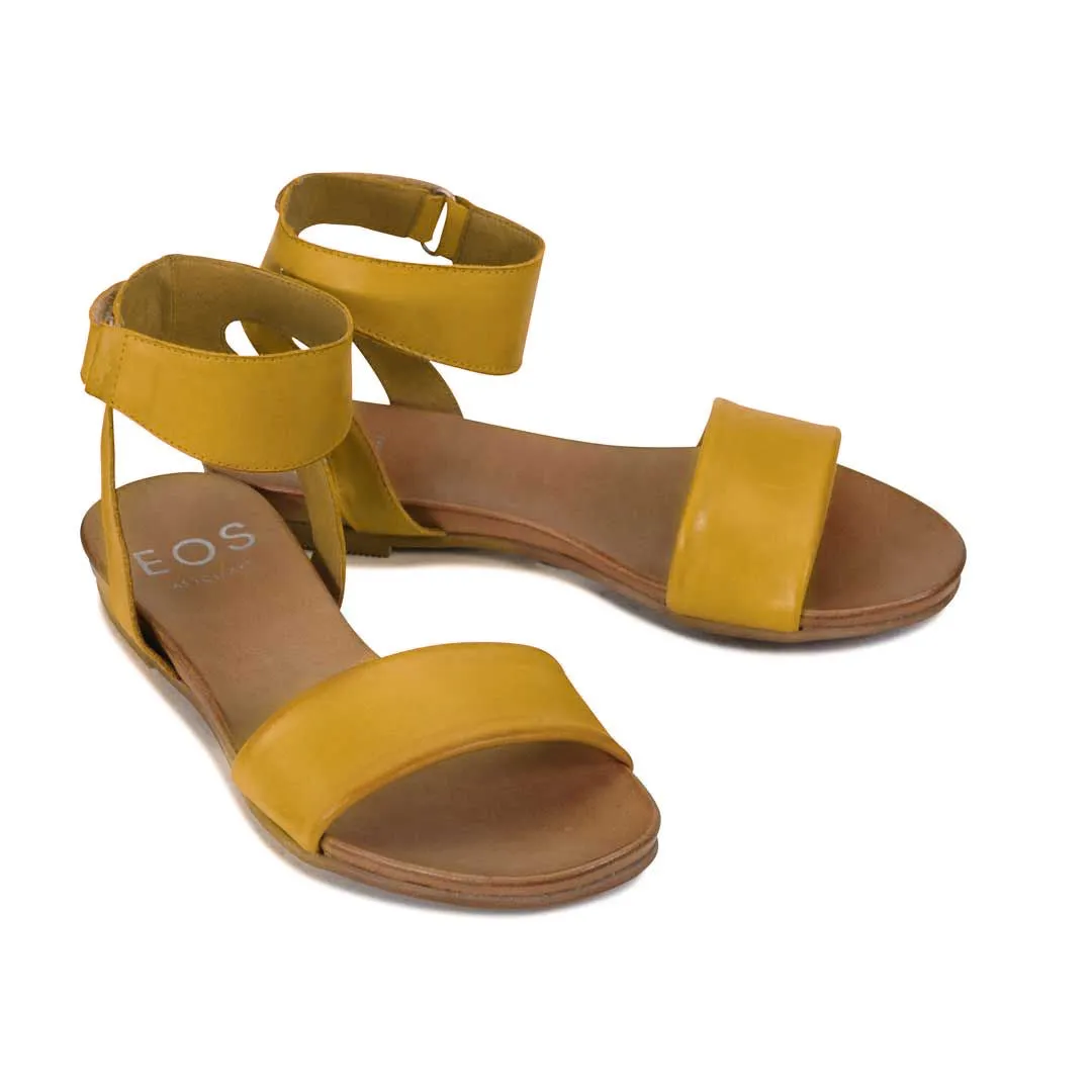 LAUREN LEATHER ANKLE STRAP SANDALS