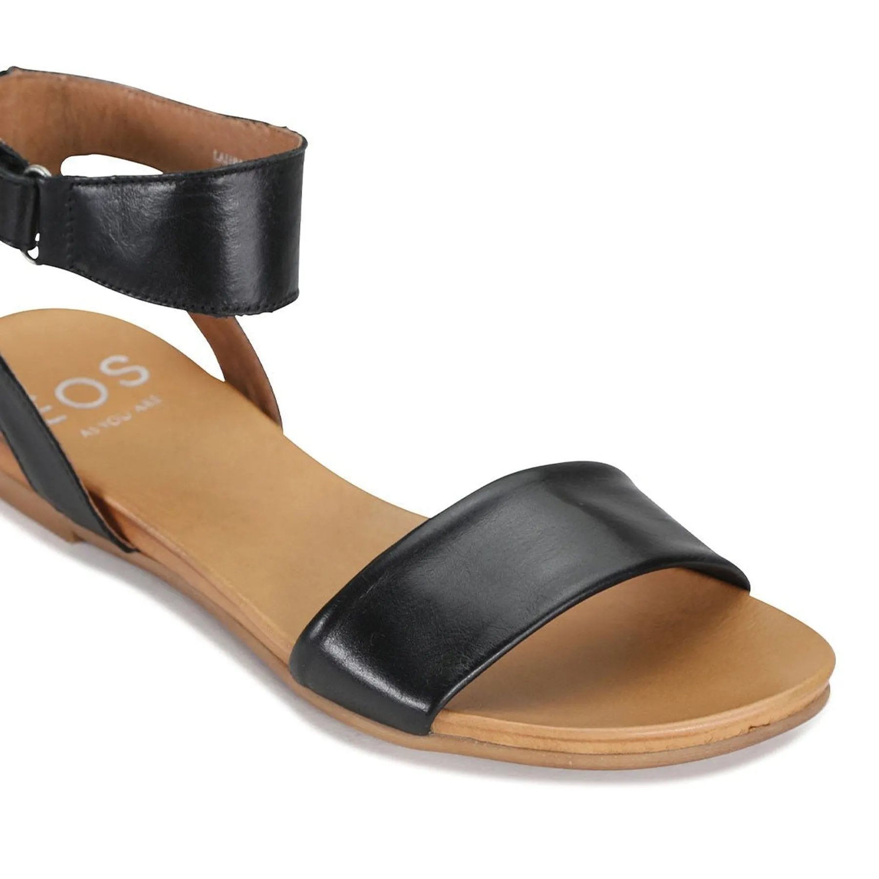 LAUREN LEATHER ANKLE STRAP SANDALS