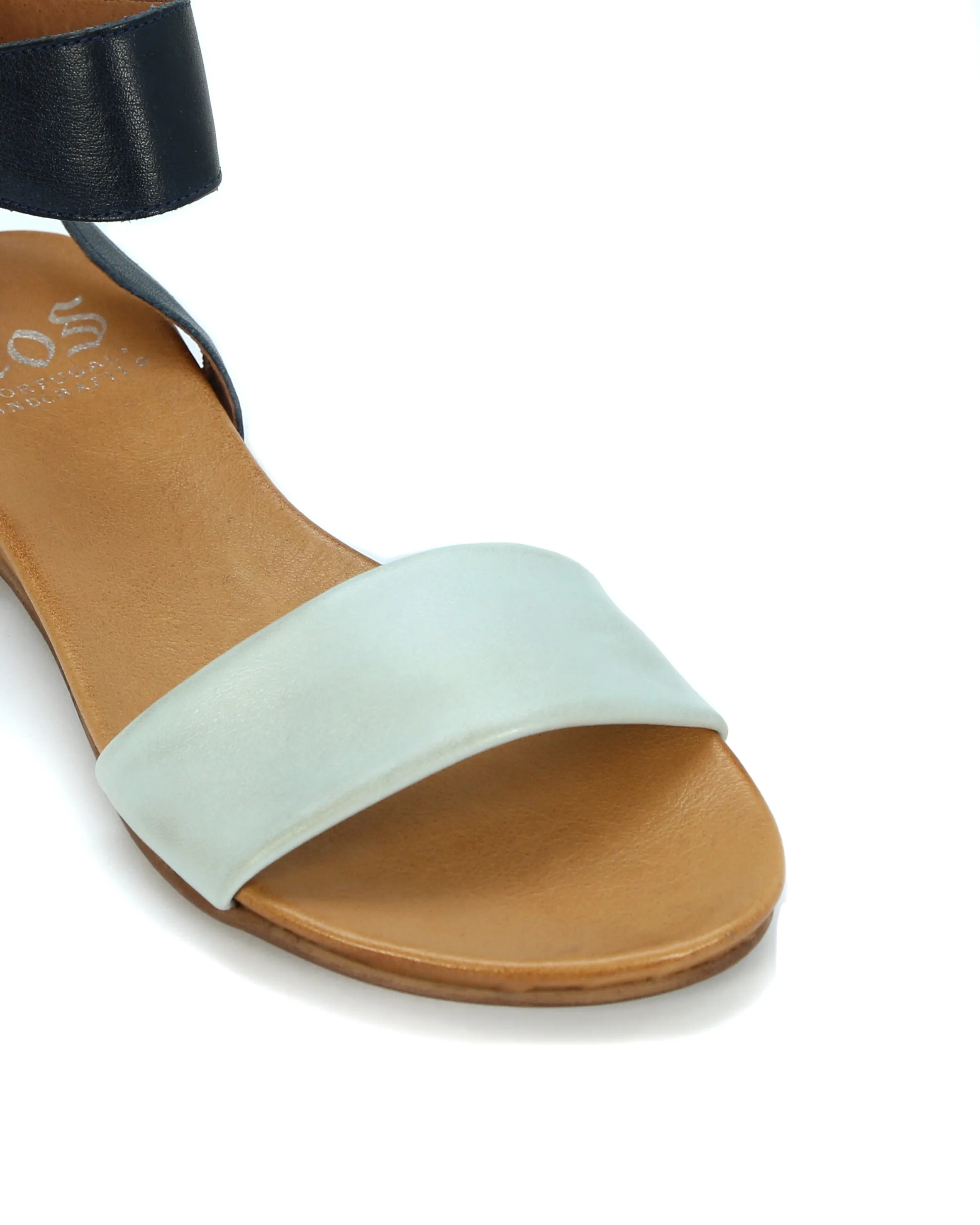 LAUREN LEATHER ANKLE STRAP SANDALS