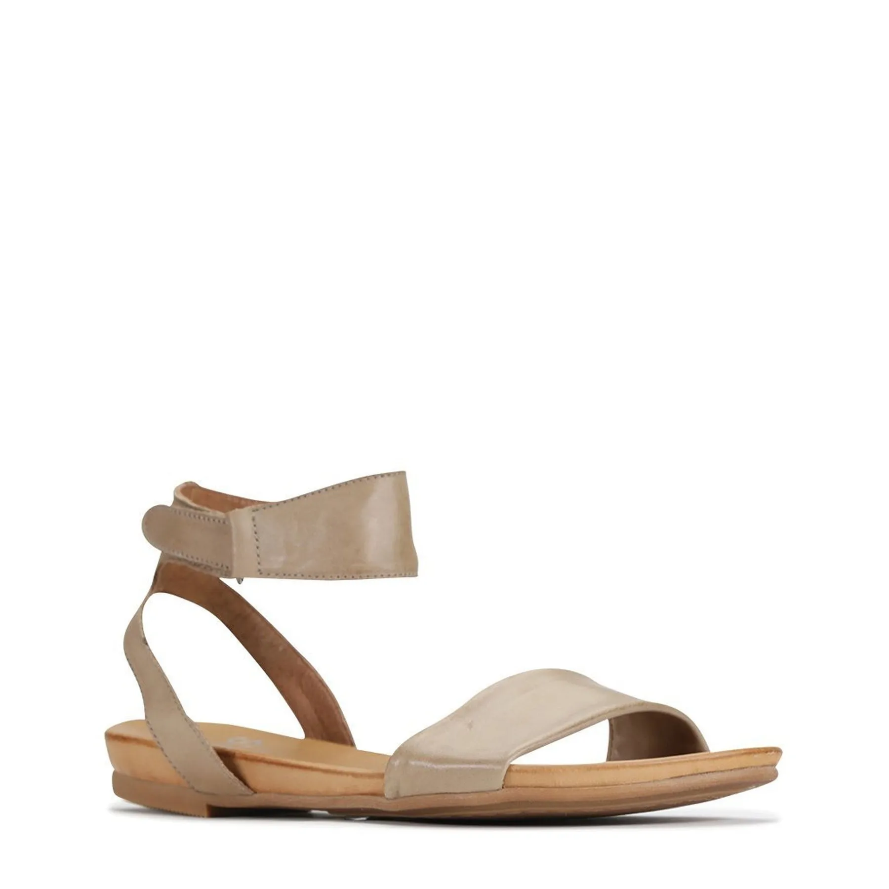 LAUREN LEATHER ANKLE STRAP SANDALS