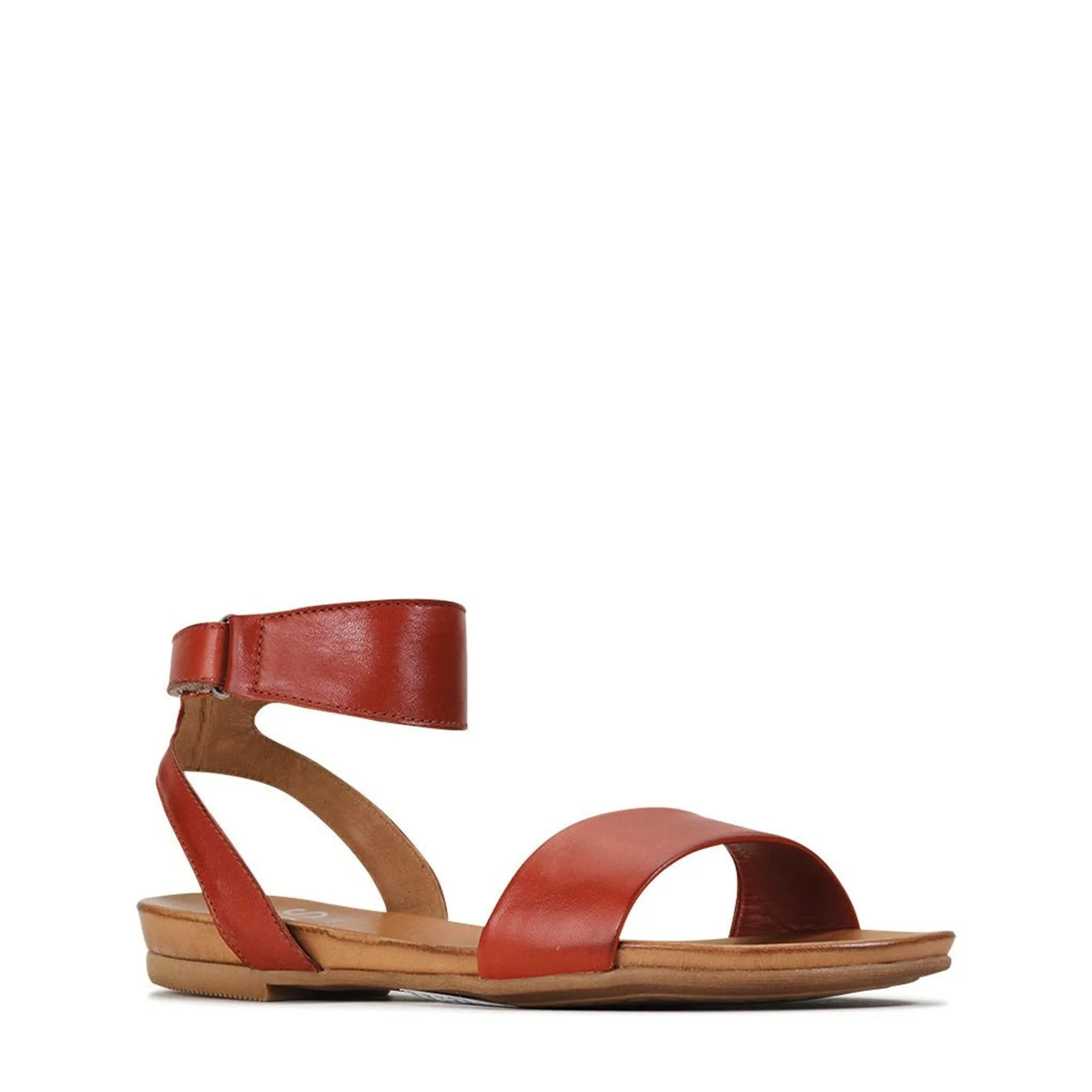 LAUREN LEATHER ANKLE STRAP SANDALS