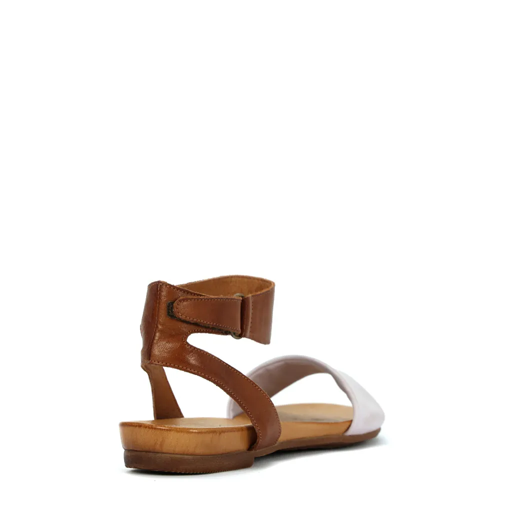 LAUREN LEATHER ANKLE STRAP SANDALS