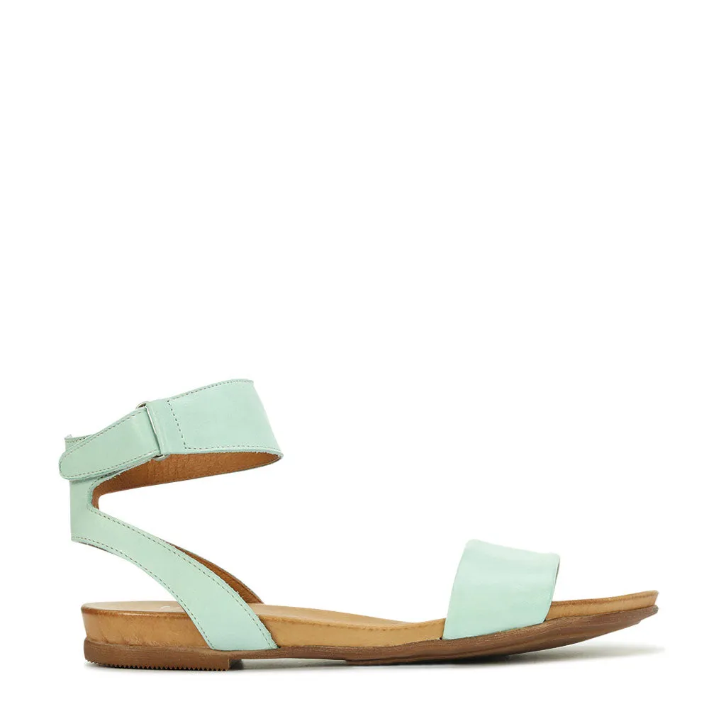 LAUREN LEATHER ANKLE STRAP SANDALS