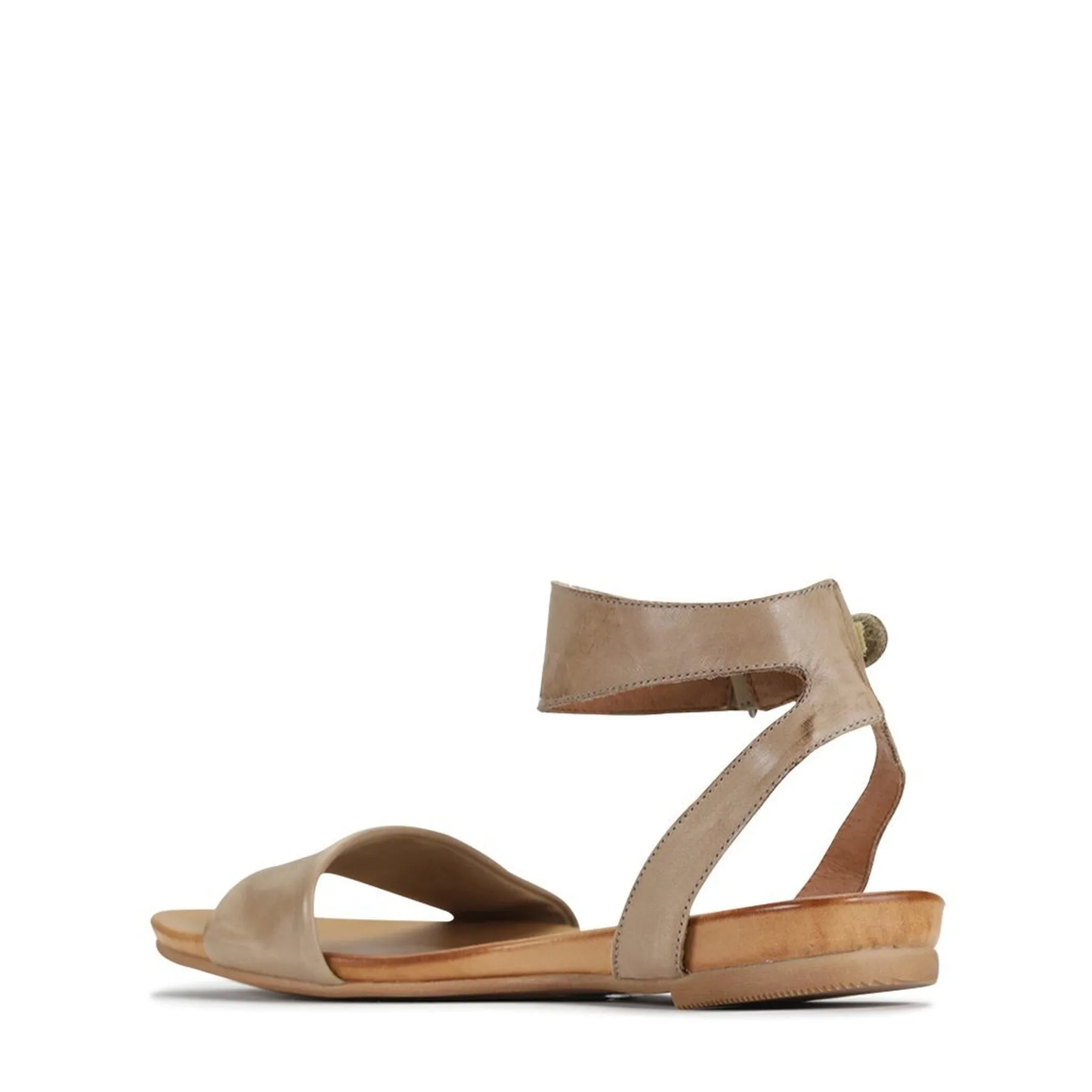 LAUREN LEATHER ANKLE STRAP SANDALS