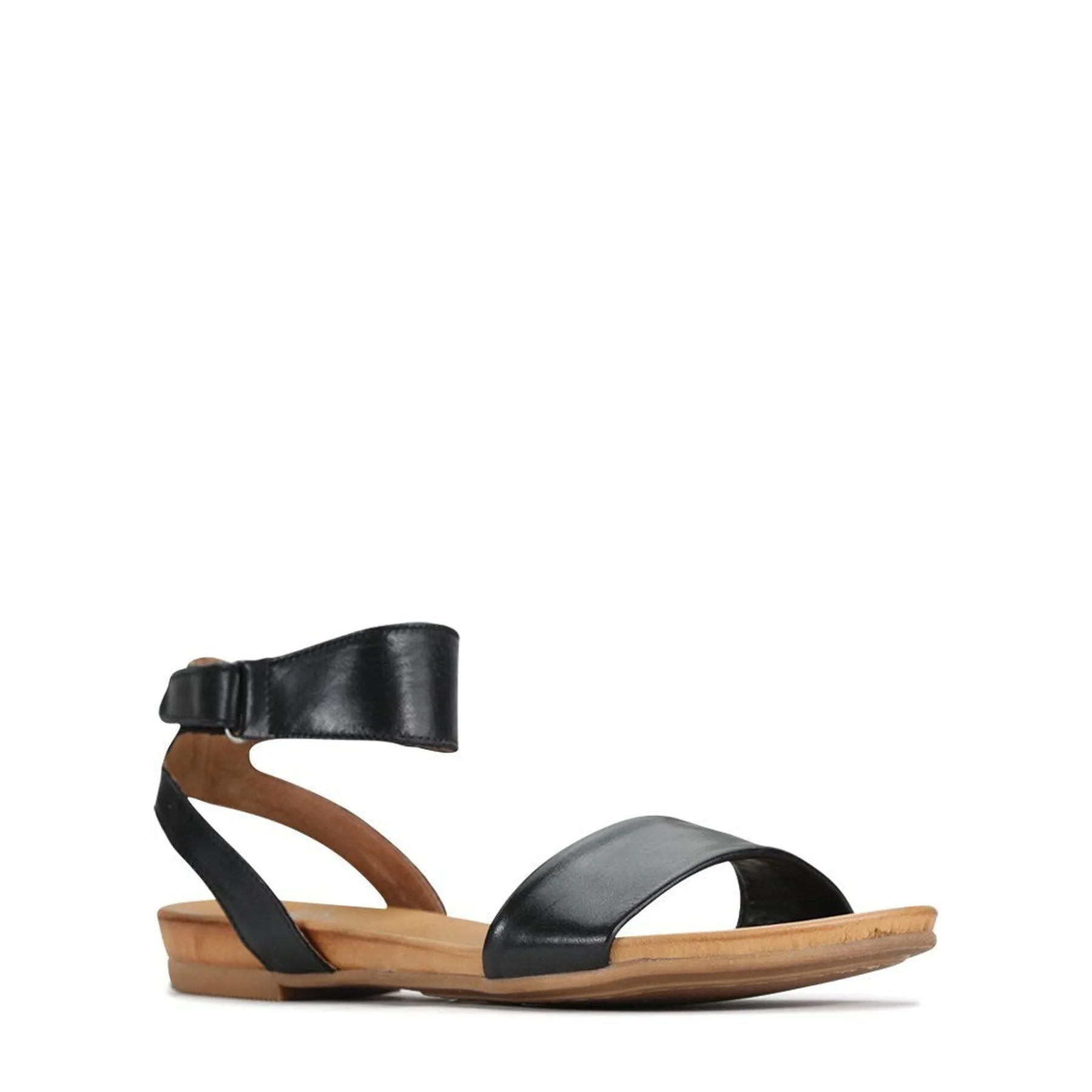 LAUREN LEATHER ANKLE STRAP SANDALS