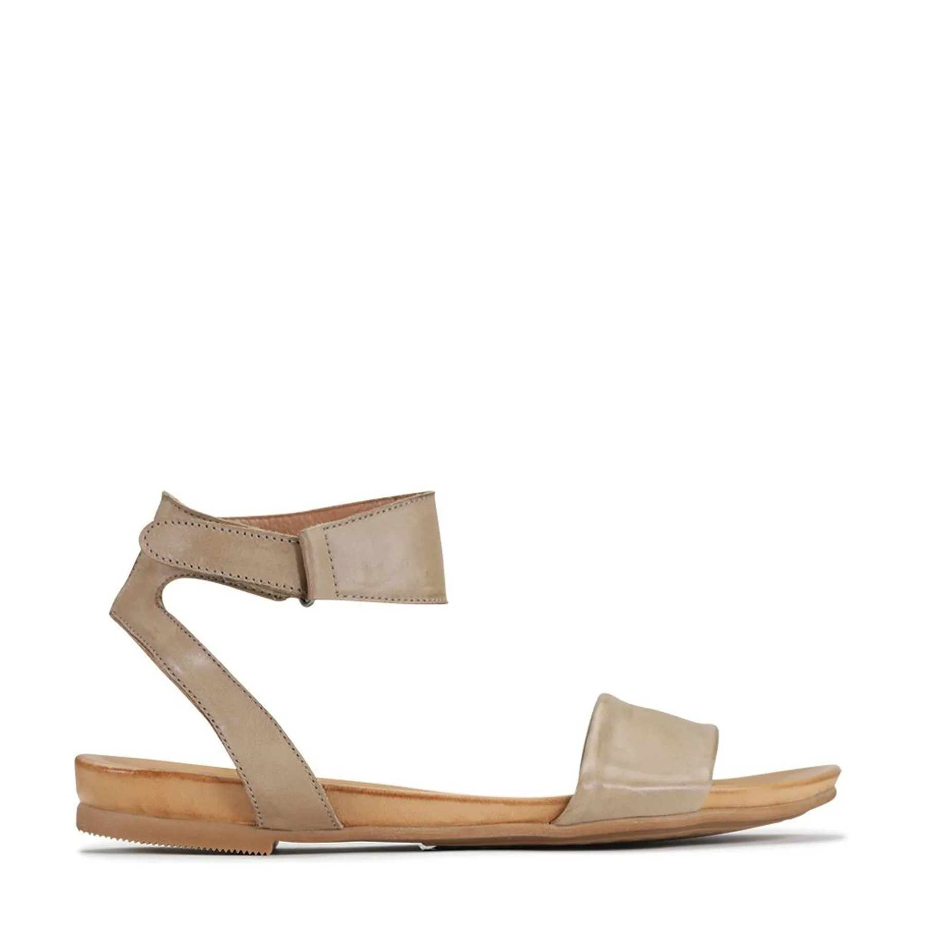 LAUREN LEATHER ANKLE STRAP SANDALS