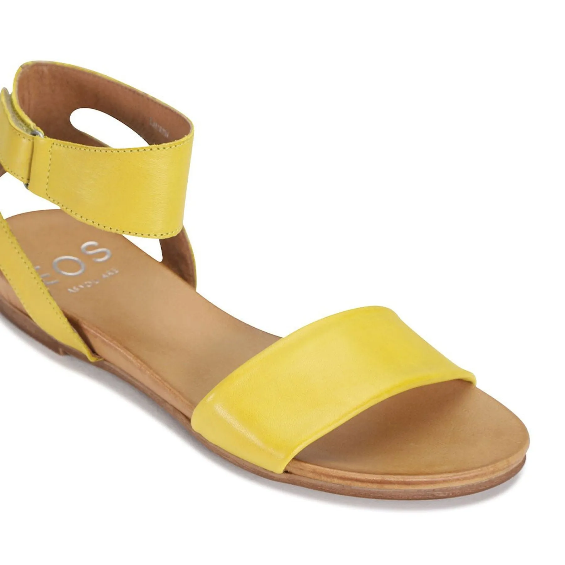 LAUREN LEATHER ANKLE STRAP SANDALS