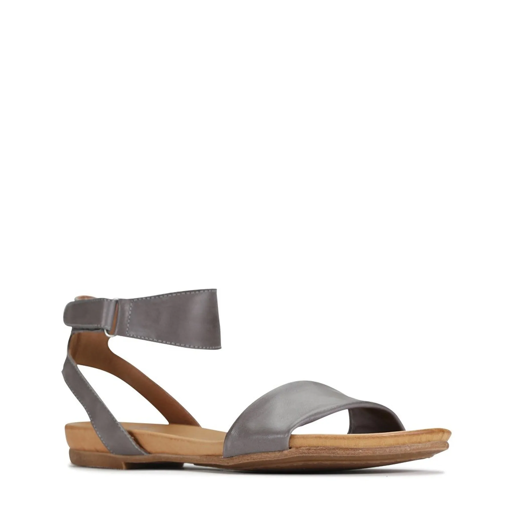 LAUREN LEATHER ANKLE STRAP SANDALS