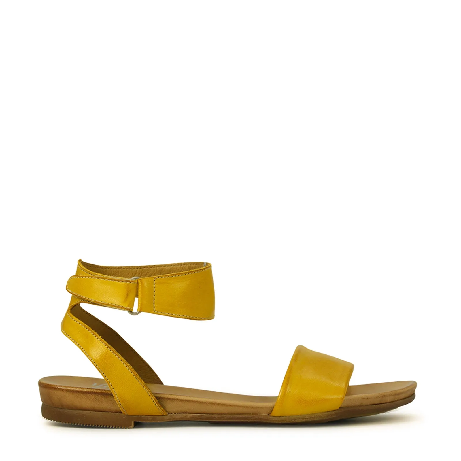 LAUREN LEATHER ANKLE STRAP SANDALS