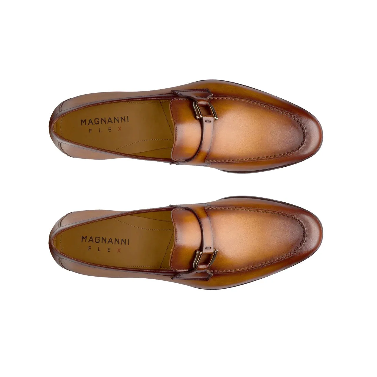 Magnanni Silvano 24385 Men's Shoes Cuero Tan Calf-Skin Leather Buckle Slip-On Loafers (MAGS1140)