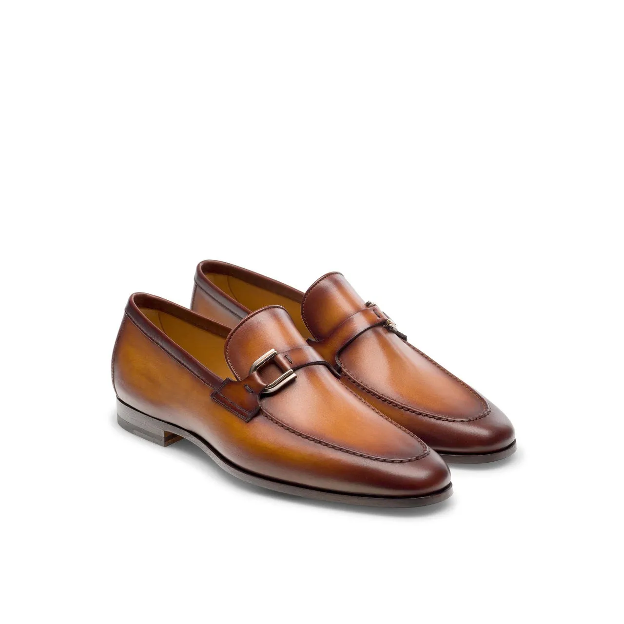 Magnanni Silvano 24385 Men's Shoes Cuero Tan Calf-Skin Leather Buckle Slip-On Loafers (MAGS1140)