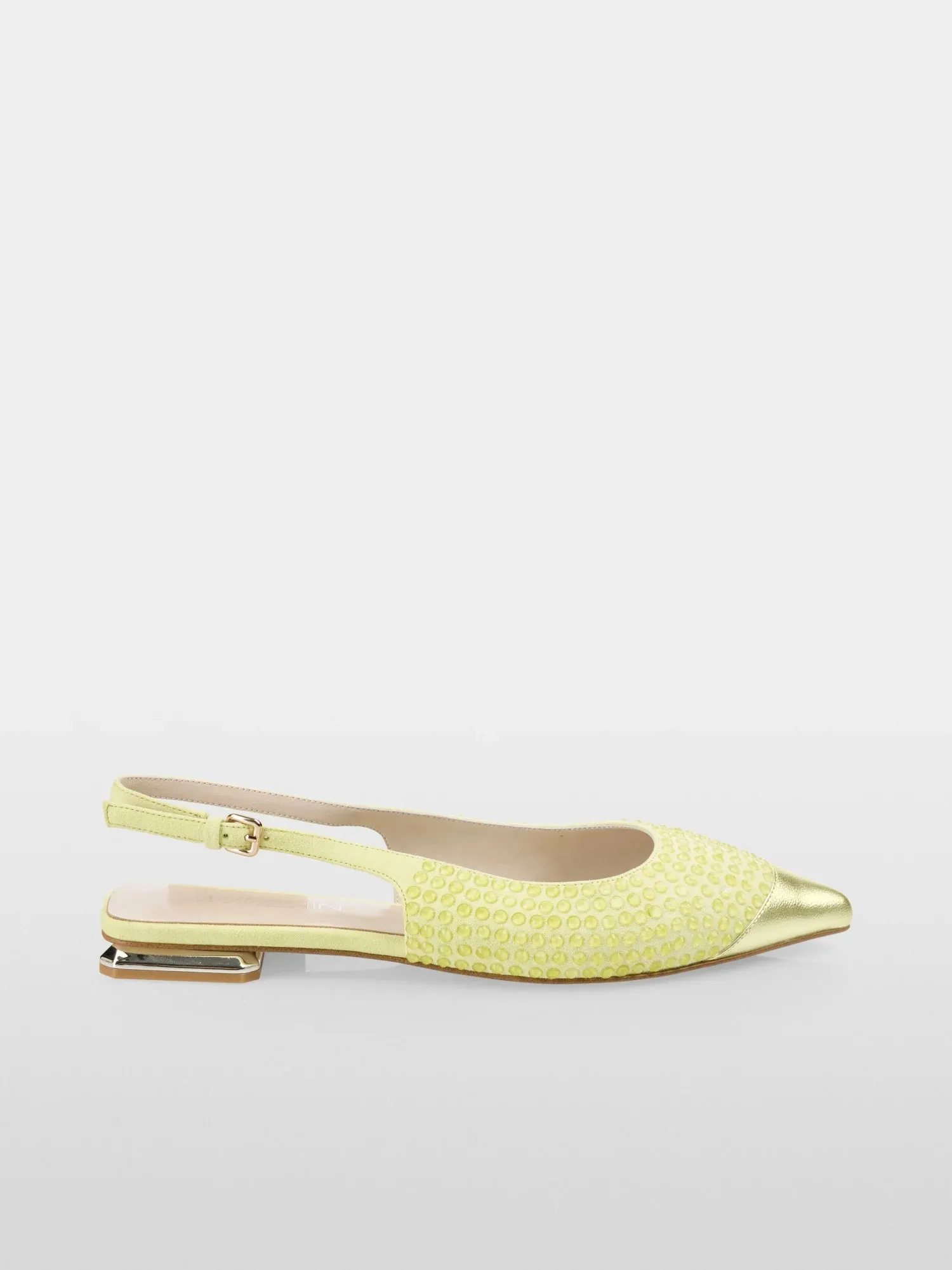 Marc Cain Yellow Flat slingbacks with glitter
