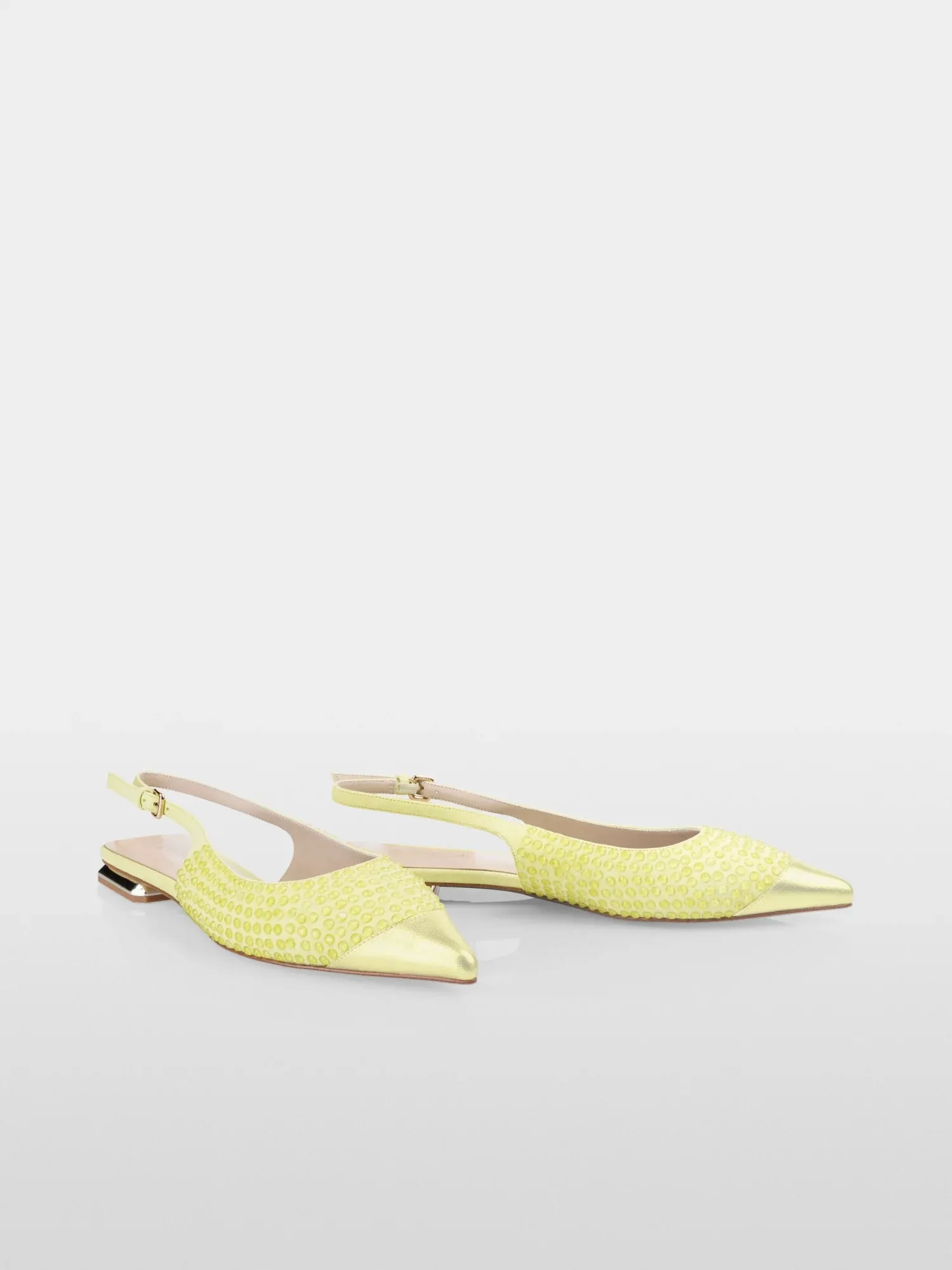 Marc Cain Yellow Flat slingbacks with glitter
