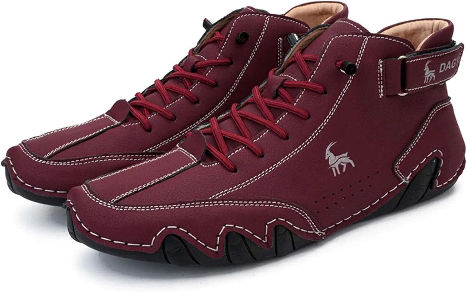 Men' Chukka Boots Italian Handmade Suede High Hiking Boots Casual Sneakers Waterproof Lightweight High Top Barefoot Ankle Boots Outdoor Shoes For Hiking Camping & Driving All Season