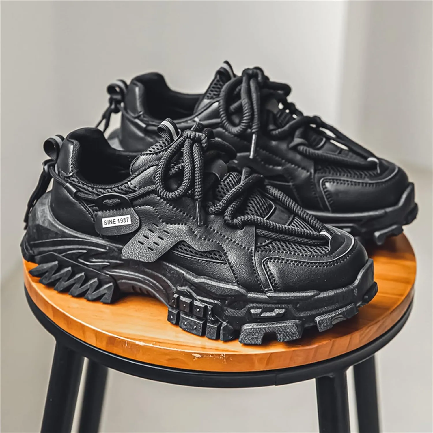 Men's Trendy Stylish Sneakers, Comfortable Wear-Resistant Skateboard Shoes for All Seasons, Tennis Work Walking Shoes